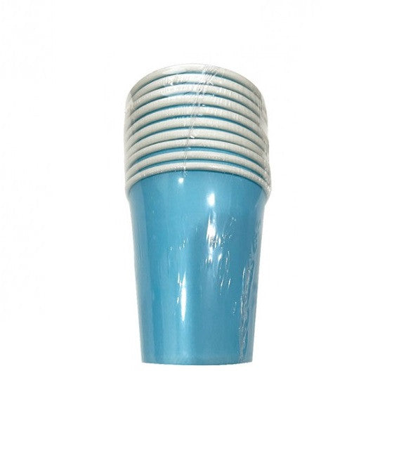 Vaso De Carton Azul Metalico x 10 unidades