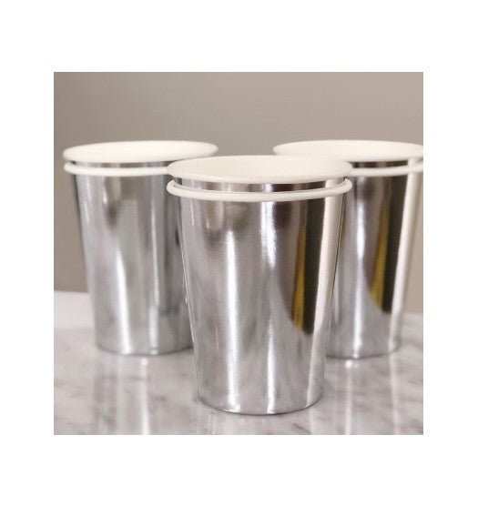 Vaso De Carton Plateado x 10 unidades