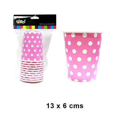 Vaso Polka Fucsia x 10 unidades