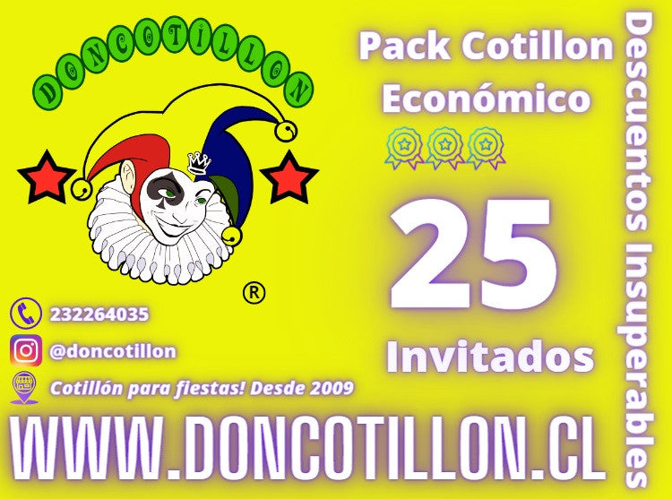 Pack cotillón 25 personas económico