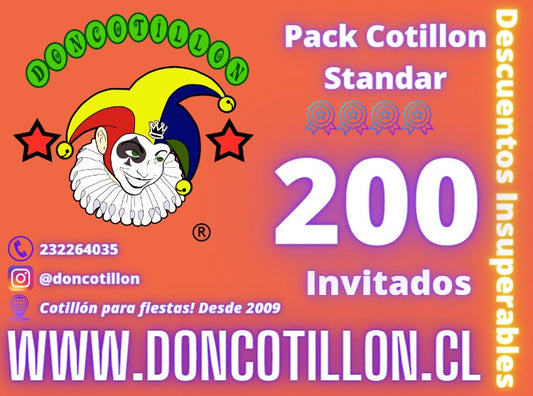 Pack cotillon 200 personas standar