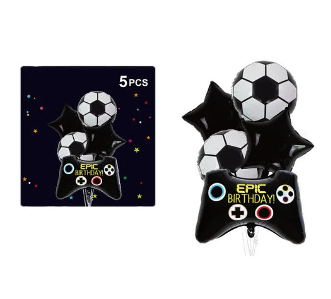 Set 5 Globos futbol gamer cumpleaños