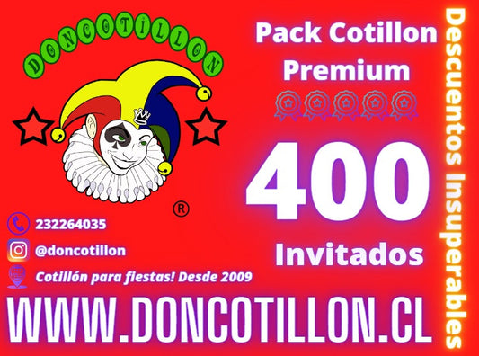 Pack cotillon premium 400 invitados