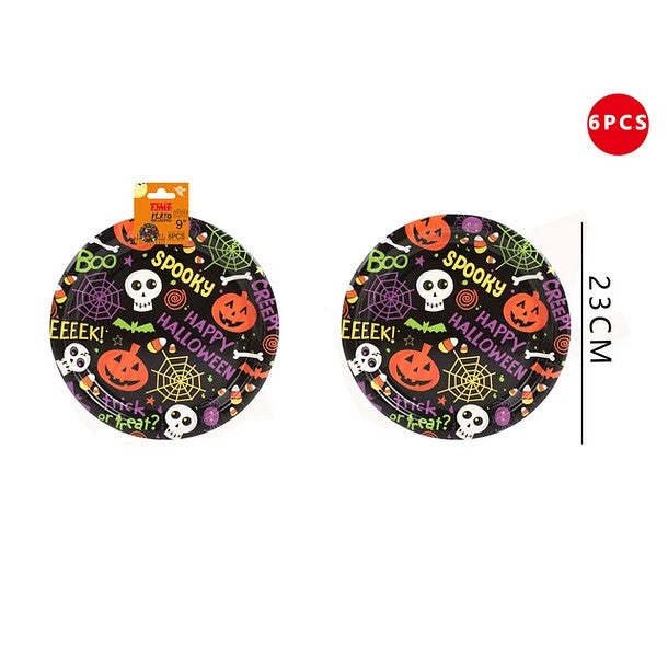 Set 6 platos halloween carton 23 cm