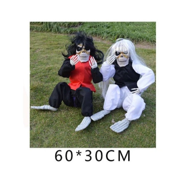 Figura sentada, halloween con luz, sonido