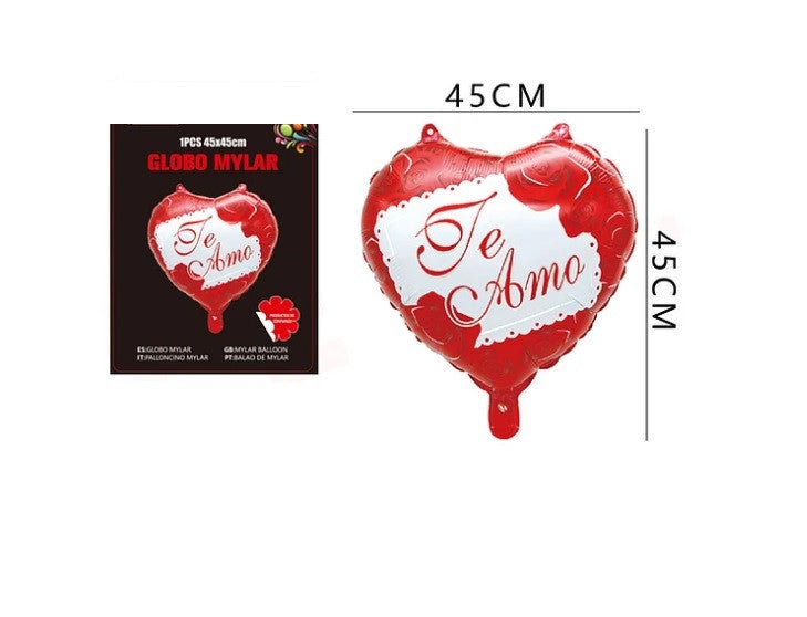 Globo Corazon con Frase Metalizado
