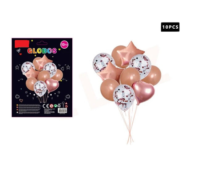 Bouquet de Globos Rose Gold y confeti