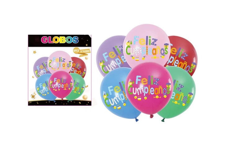 Set Globos feliz cumpleaños 6pcs