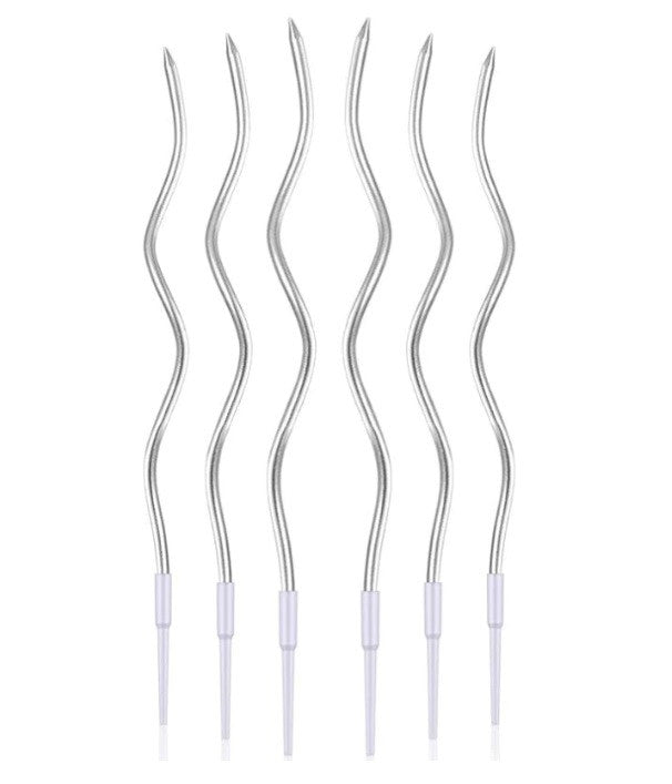 Velas Espiral Plateada 12pcs