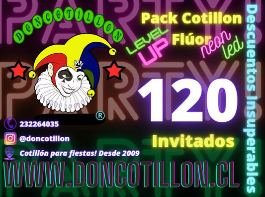 Pack 120 invitados flúor luminoso