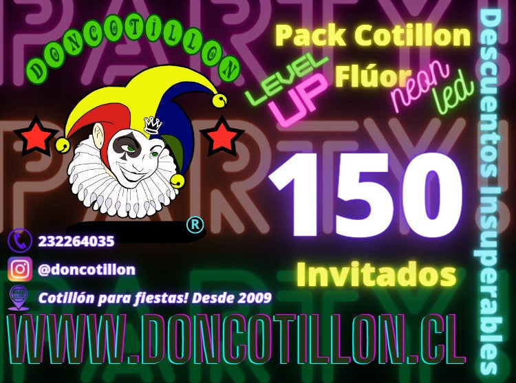 Pack 150 invitados flúor luminoso