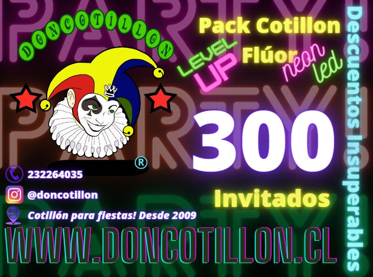 Pack 300 invitados flúor luminoso