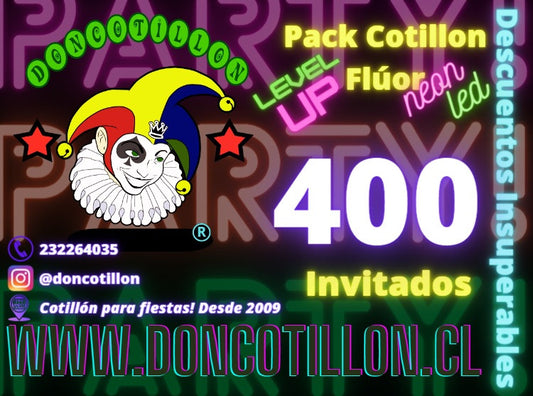 Pack 400 invitados flúor luminoso