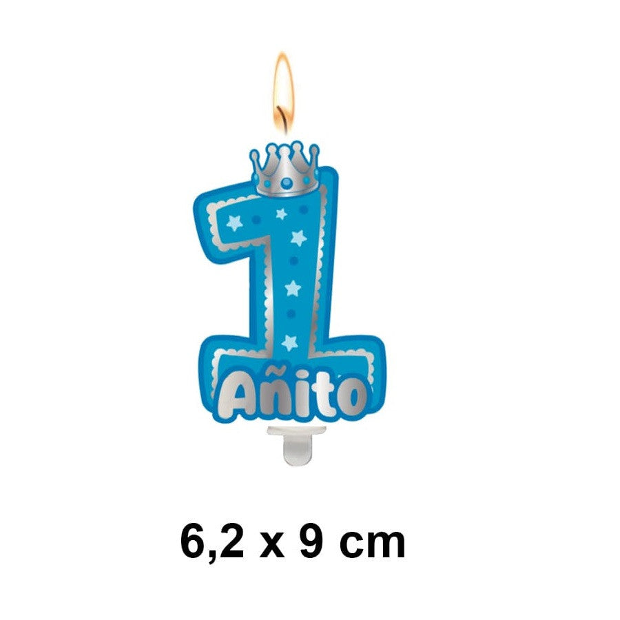 Vela figura 1 añito celeste