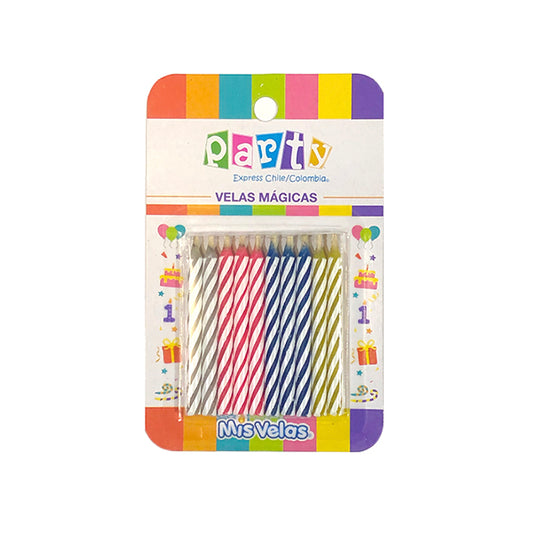 Vela mágica de colores para cumpleaños