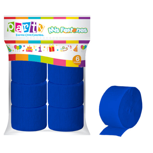 Festón azul x 6 unidades