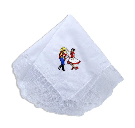 Pañuelo Con Encaje Para Cueca 35x35 Cm