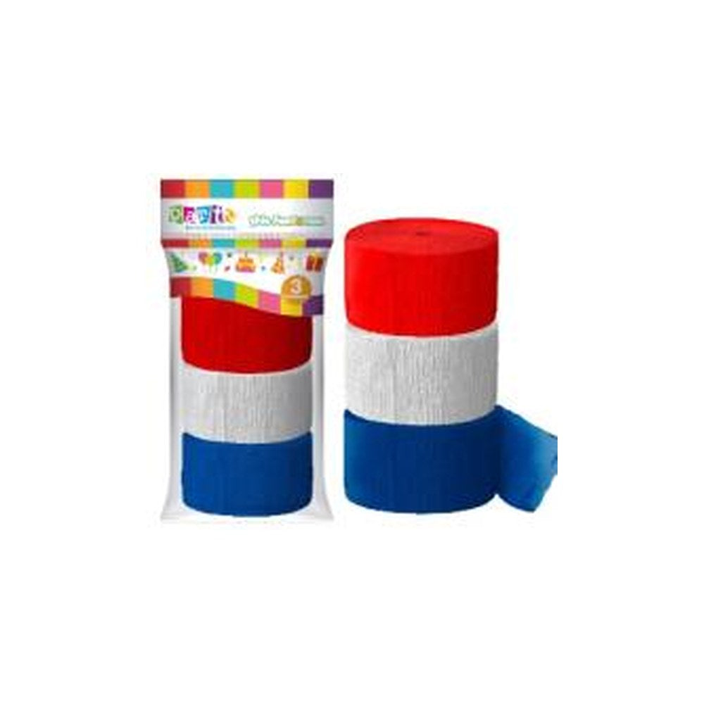 Feston Tricolor x3 Azul Blanco Rojo 12 Mts | Don Cotillon
