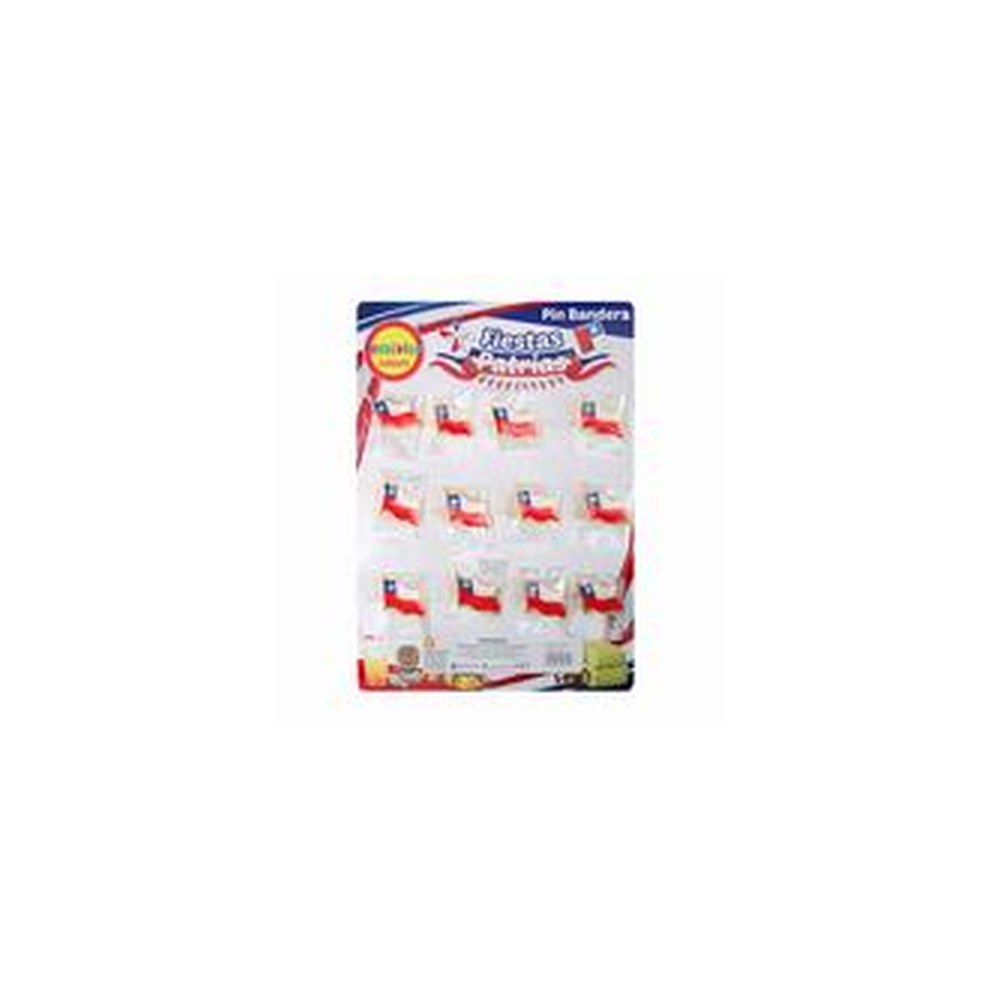 Pin Bandera Chile 2.7 X 3Cm X12Uni | Don Cotillon