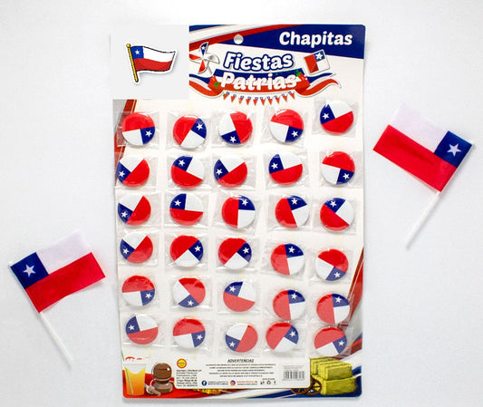 CHAPITAS CHILE 3.8CM X30 PCS
