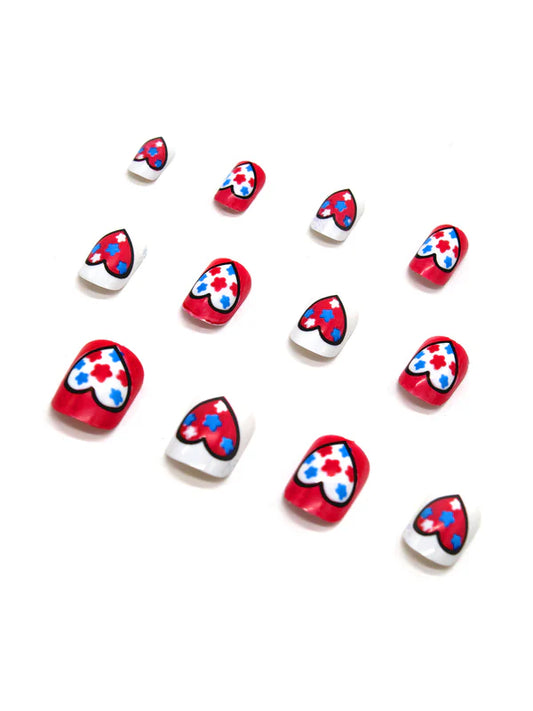 Uñas postizas corazón estrella