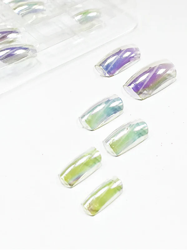 Uñas postizas nacarado transparente