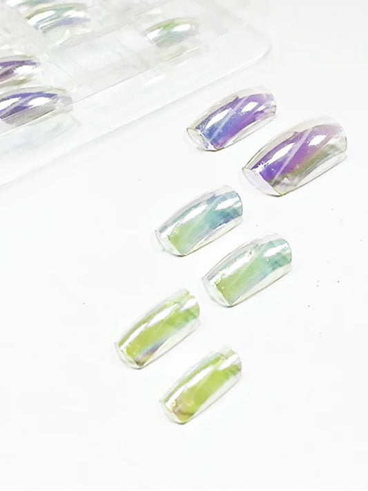 Uñas postizas nacarado transparente