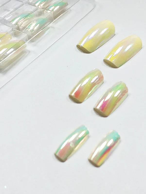 Uñas postizas nacarado blanco