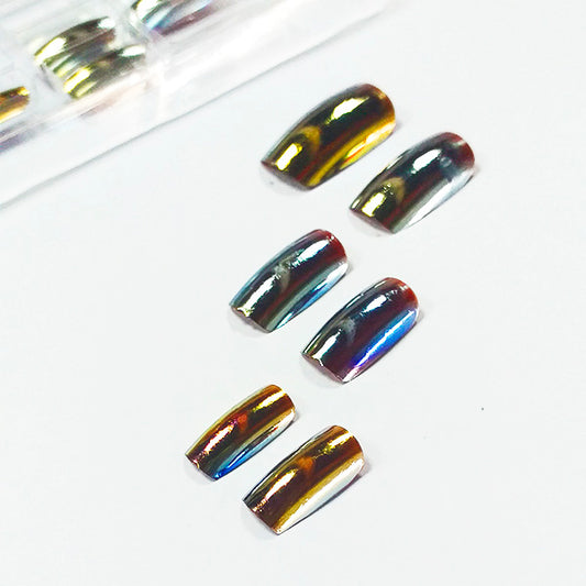 Uñas postizas nacarado negro