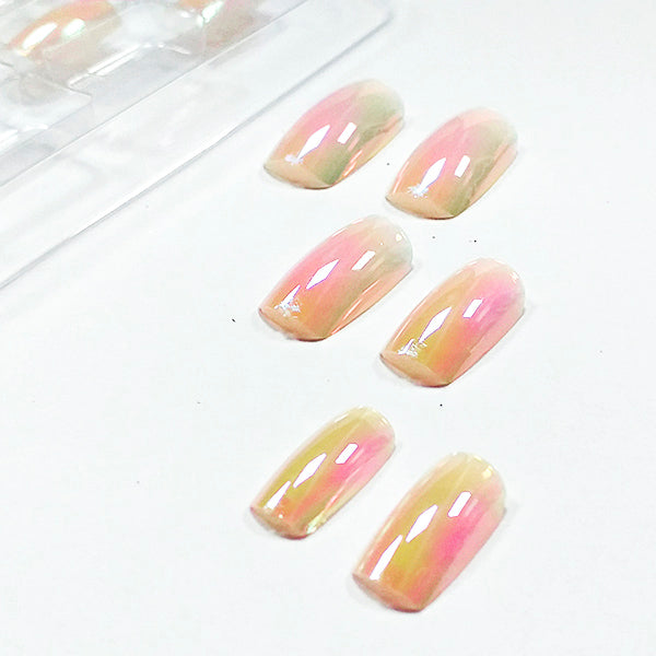 Uñas postizas nacarado rosado