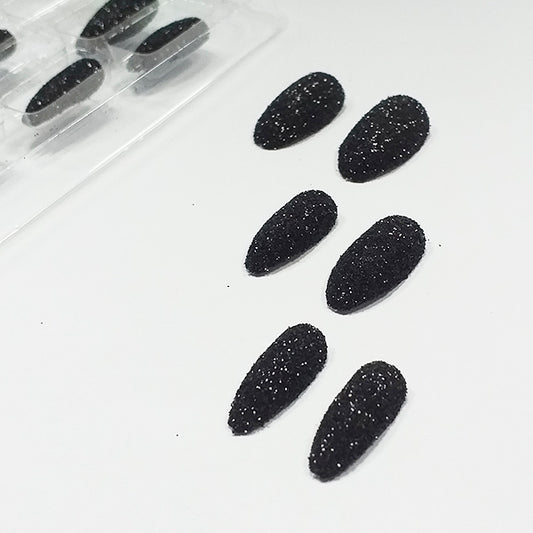 Uñas postizas glitter negro