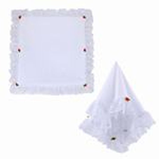 Pañuelo 18 Blonda Liso Blanco Con Besitos X1Uni