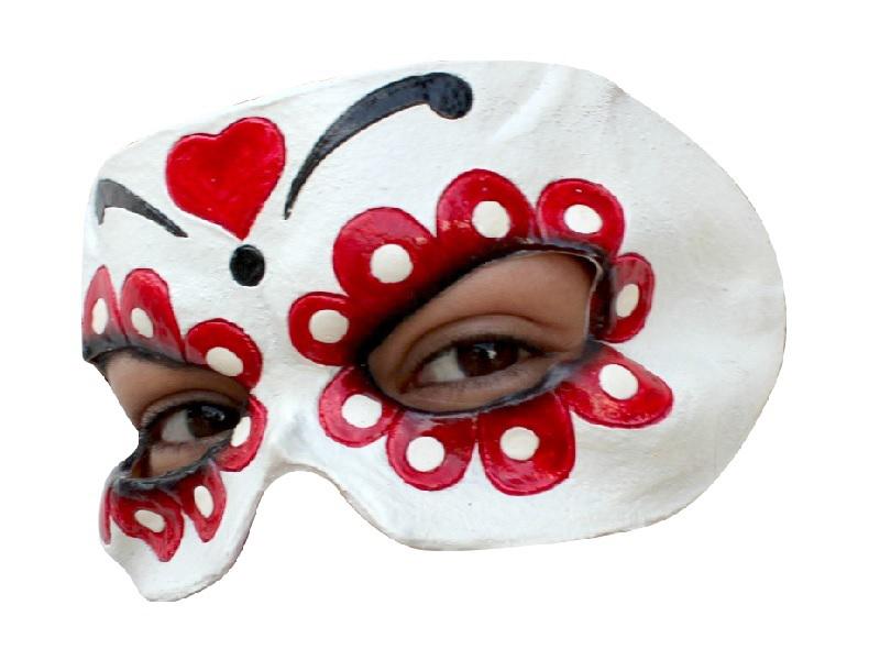 Antifaz Calavera Flor Roja - Ghoulish - Carnaval Online