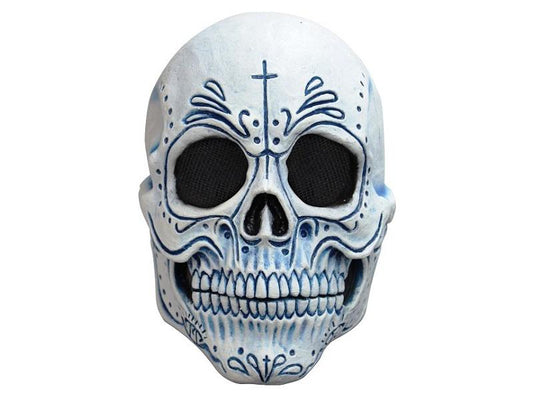 Mascara Calavera Rayas Azul - Ghoulish - Carnaval Online