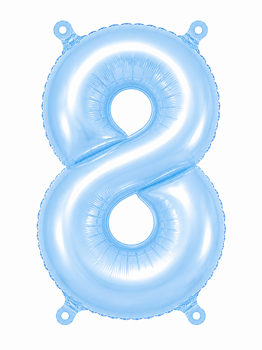 NUMERO GLOBO 8 CELESTE 32"
