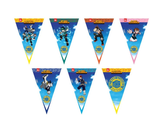 BANDERIN TRIANGULAR PAPEL 2M MY HERO ACADEMIA X1UNI