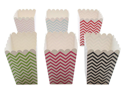 Cajita Popcorn Chevron X 12 Fucsia - Airy - Carnaval Online