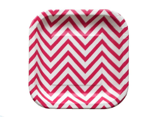 Plato Cuadrado Chevron 17 Cm X 10 Fucsia - Airy - Carnaval Online