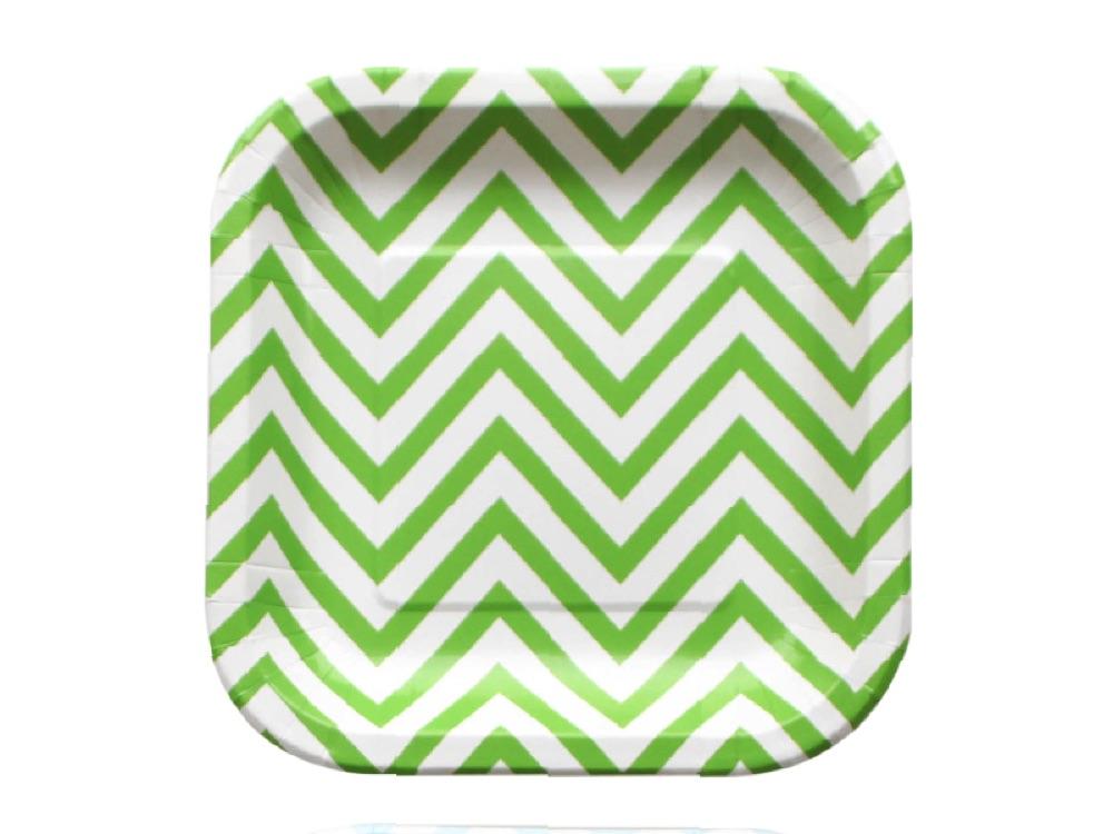 Plato Cuadrado Chevron 17 Cm X 10 Verde Lima - Airy - Carnaval Online