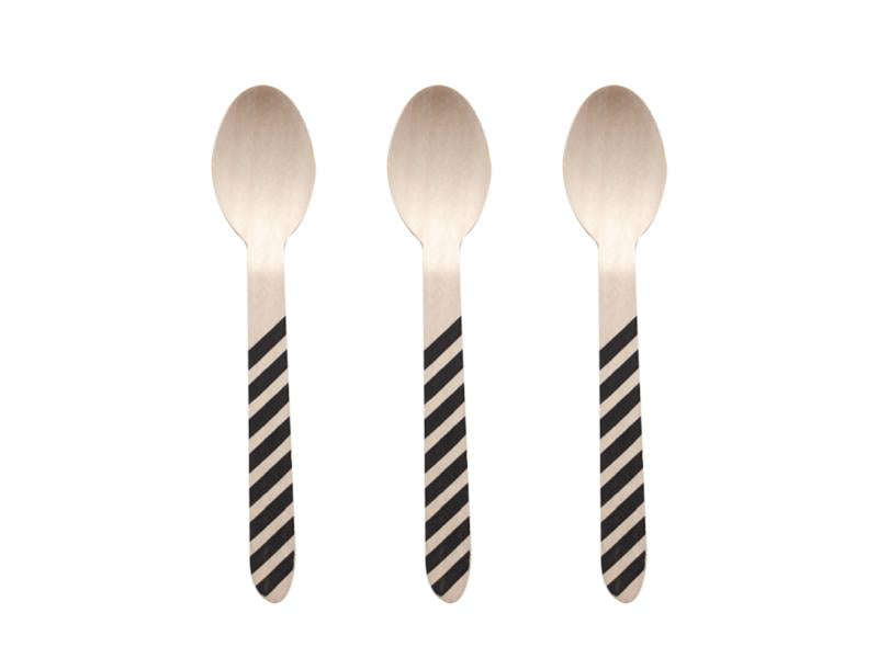 Cuchara Rayas X 10 Negro - Airy - Carnaval Online