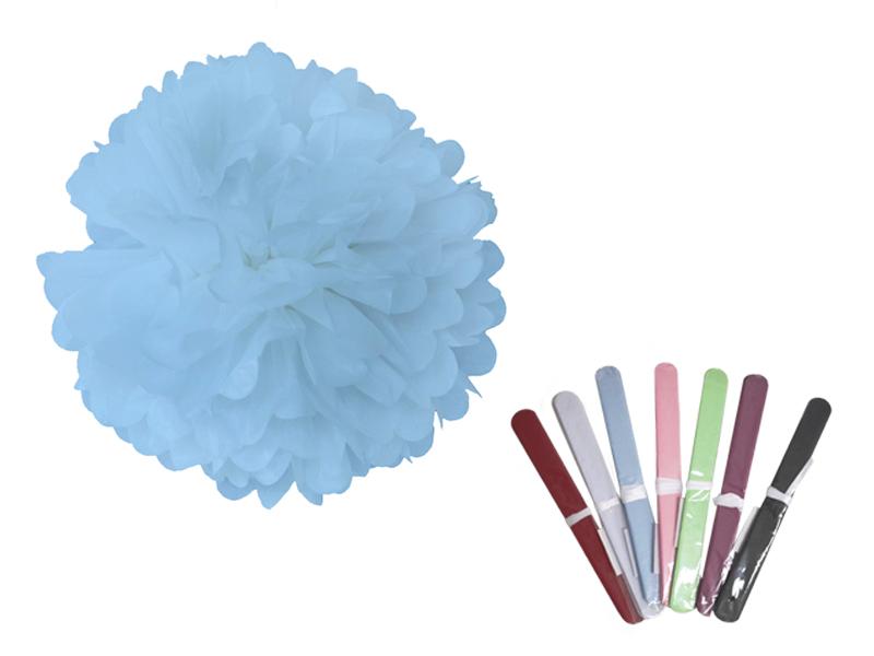 Pompon Papel 35 Cm Celeste - Airy - Carnaval Online