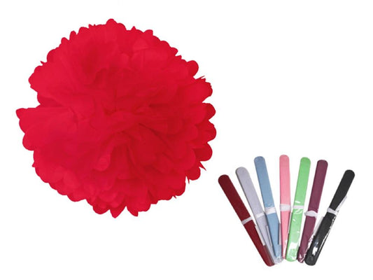 Pompon Papel 35 Cm Rojo - Airy - Carnaval Online