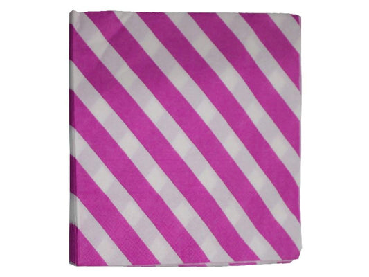 Servilletas Rayas X 12 Fucsia - Airy - Carnaval Online