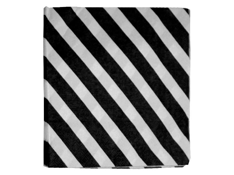 Servilletas Rayas X 12 Negra - Airy - Carnaval Online