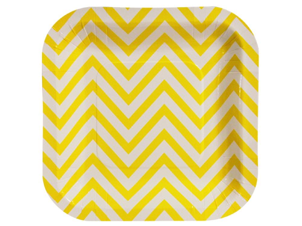 Plato Cuadrado Chevron 17 Cm X 10 Amarillo - Airy - Carnaval Online