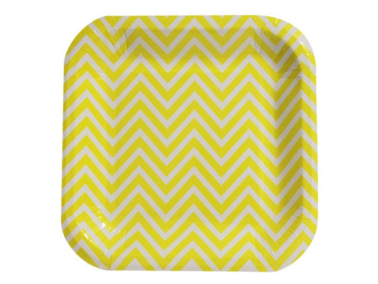 Plato Cuadrado Chevron 22 Cm X 10 Amarillo - Airy - Carnaval Online
