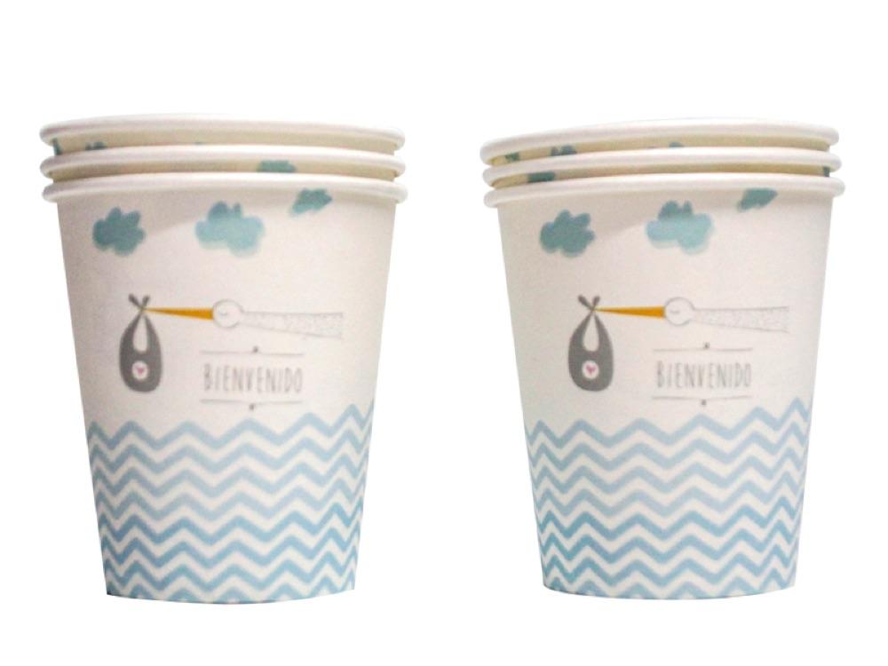 Vaso Baby Shower Cigueña X 6 Niño - Airy - Carnaval Online