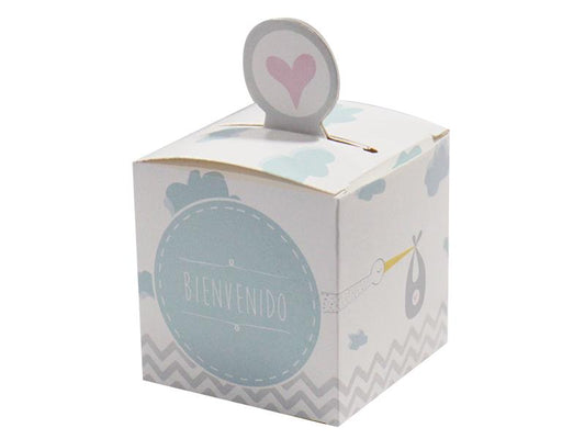 Cajas Baby Shower Cigüeña X 12 Niño - Airy - Carnaval Online