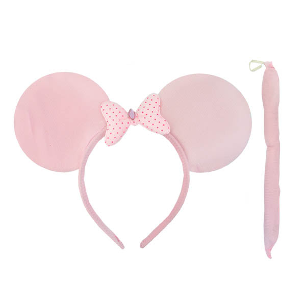 Set Oreja mas Cola Ratona Rosa - Accesorios de Disfraz