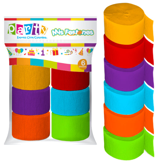 Set 6 festones colores: multicolor - Decoración